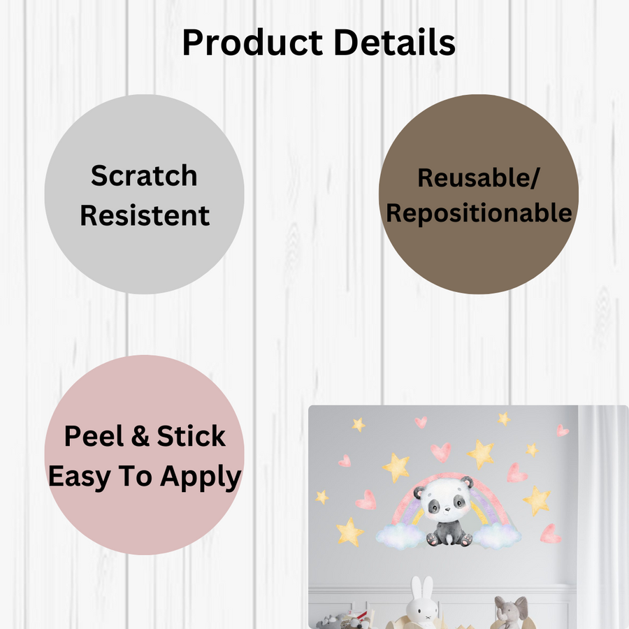 Cute Polar Bear Rainbow Wall Sticker