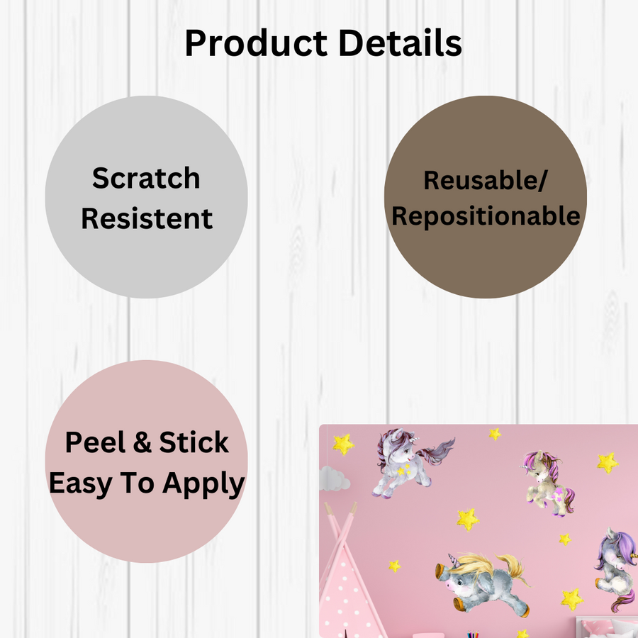 Naughty Unicorns Wall Stickers