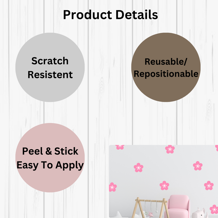 Pink Flower Wall Stickers