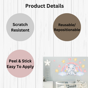 Cute Elephant Rainbow Wall Sticker