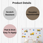 Construction Vehicles Wall Stickers