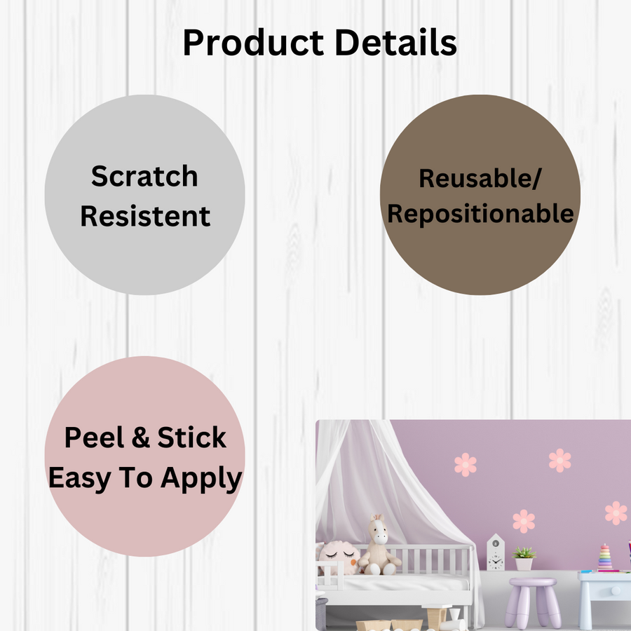 Cute Pink Daisies Wall Stickers