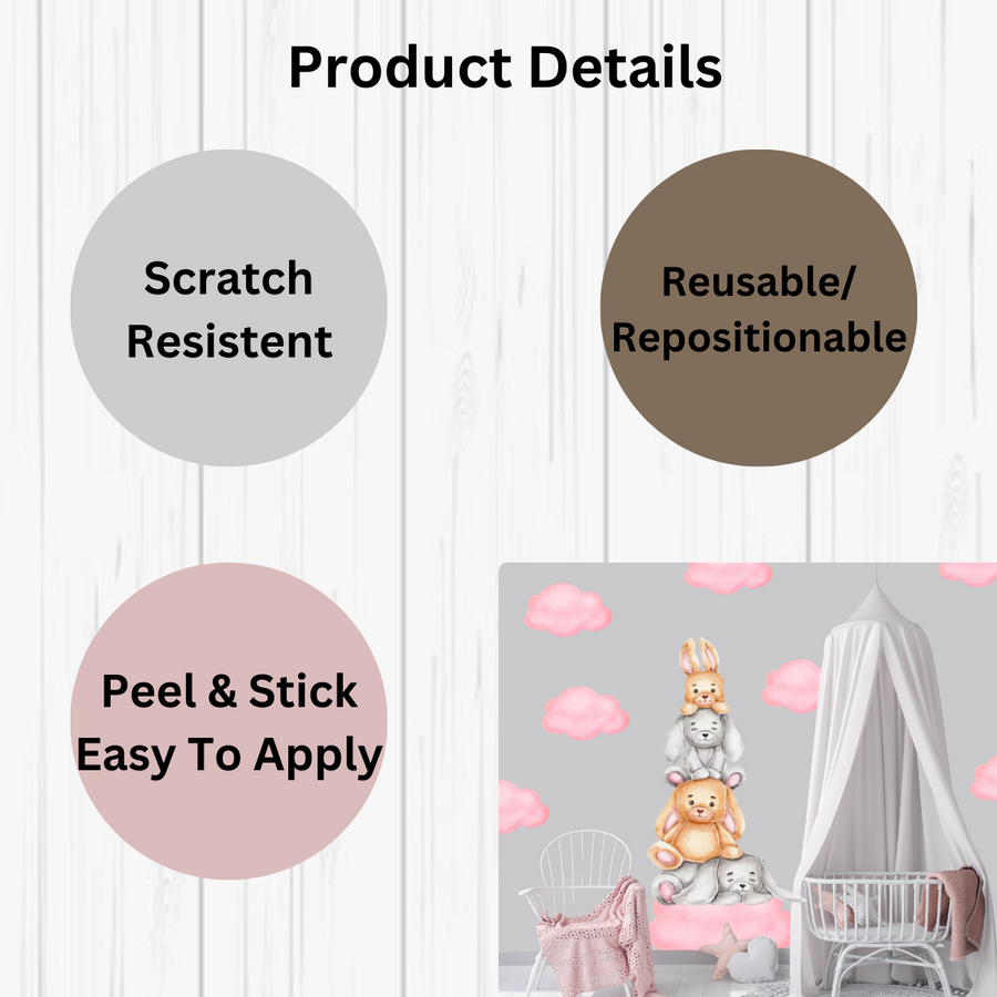 Bunny and Clouds Wall Stickers