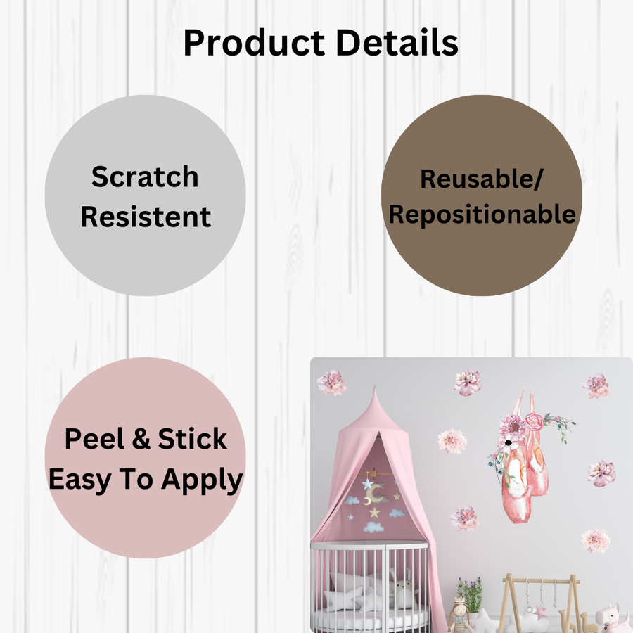 Ballet Shoes Wall Stickers
