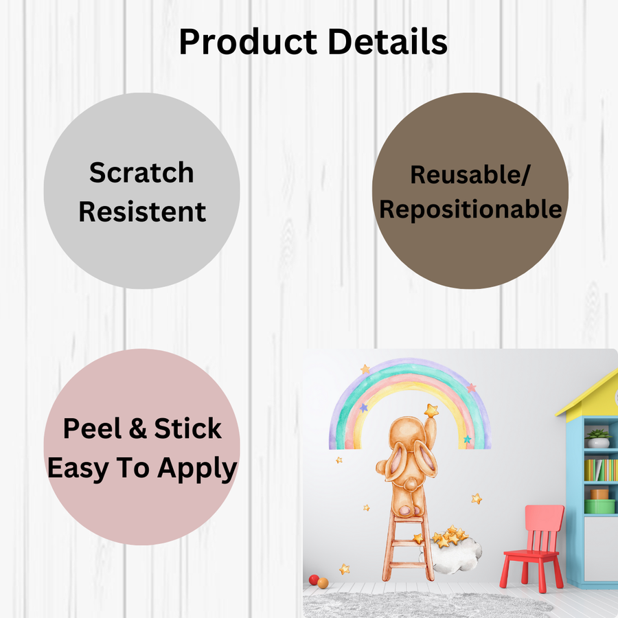 Bunny Ladder Kid Wall Stickers