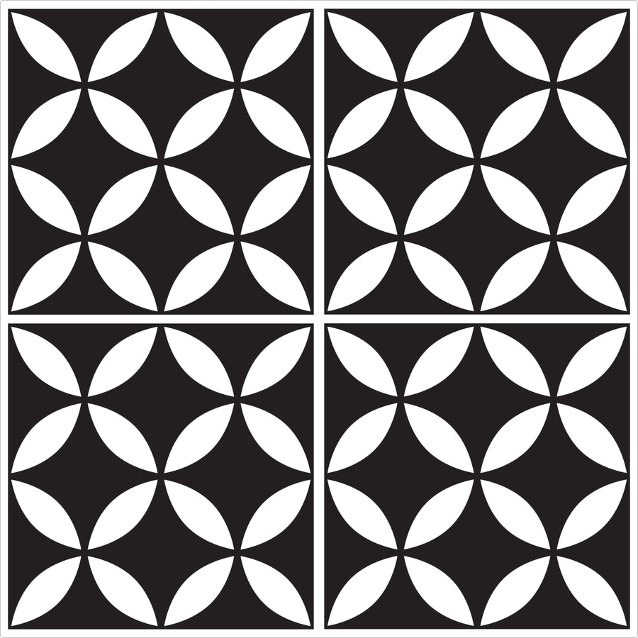 Simplistic Black Tile Stickers