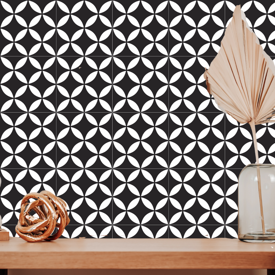Simplistic Black Tile Stickers