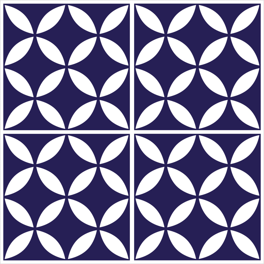 Dark Blue Simplistic Black Tile Stickers