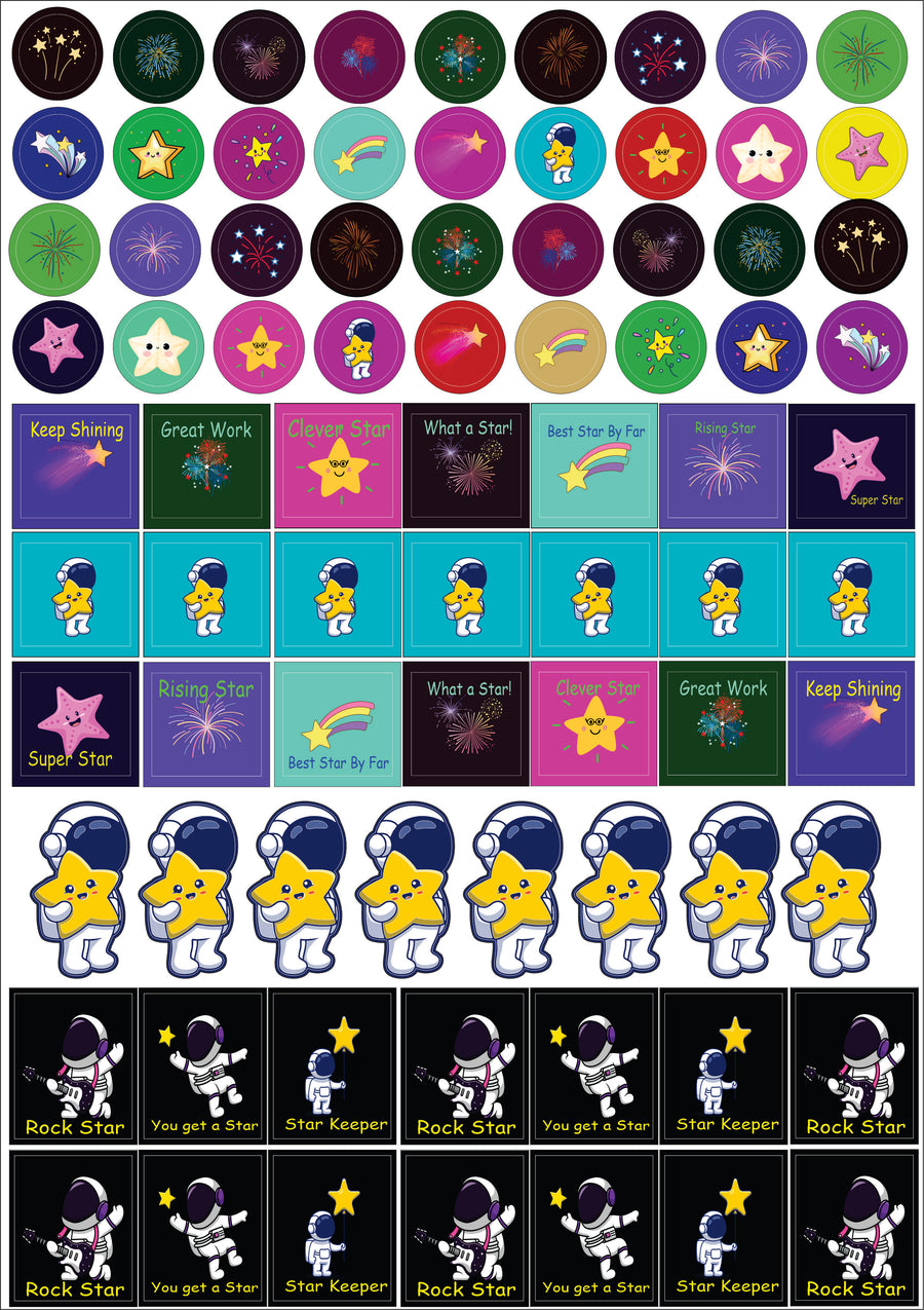 Stars Teacher Stickers - English