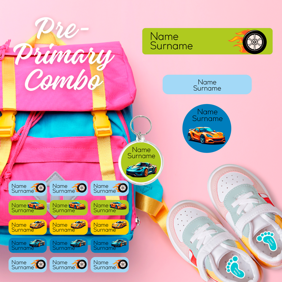 Super Cars Pre-Primary Label Combo