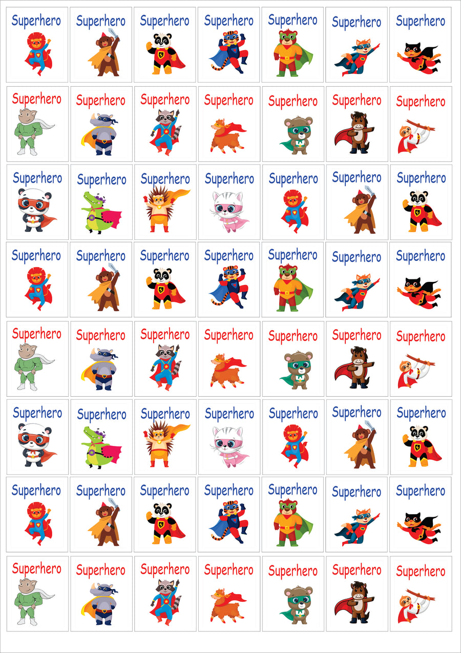 Superhero Teacher Stickers - English