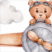 Teddybear Plane Wall Stickers