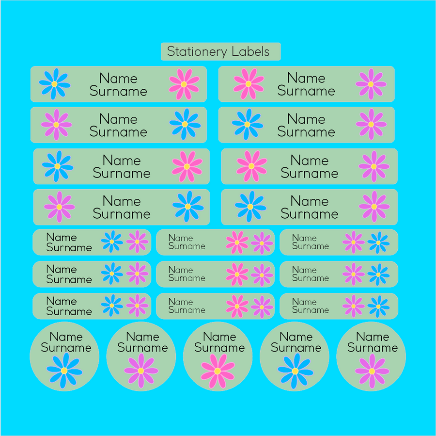 Three Daisies Stationery Label Maxi Combo