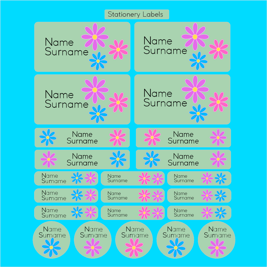 Three Daisies Stationery Labels