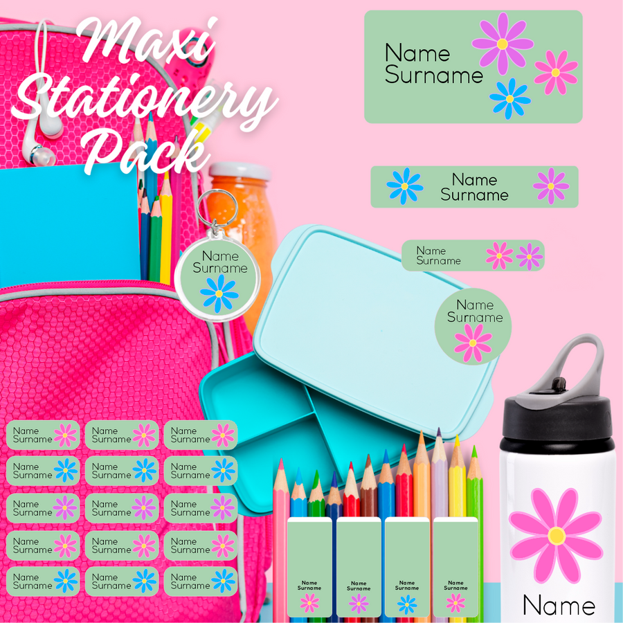 Three Daisies Stationery Label Maxi Combo