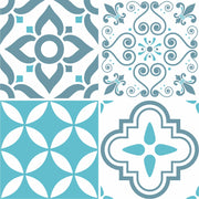 Blue Tile Wall Stickers