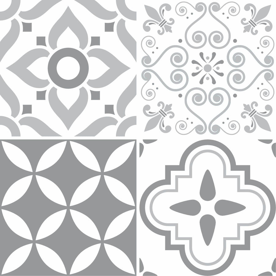 Grey Tile Wall Stickers