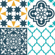 Green and Yellow Tile Wall Stickers