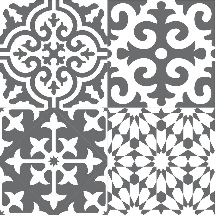 Dark Grey Tile Wall Stickers
