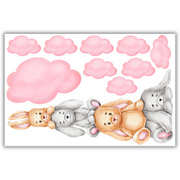 Bunny and Clouds Wall Stickers