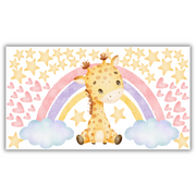 Cute Giraffe Rainbow Wall Sticker