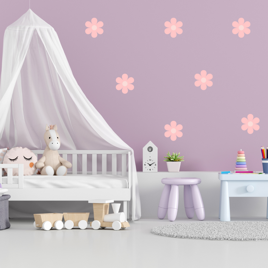 Cute Pink Daisies Wall Stickers