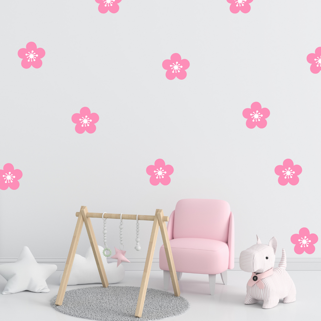 Pink Flower Wall Stickers – Coral Designs
