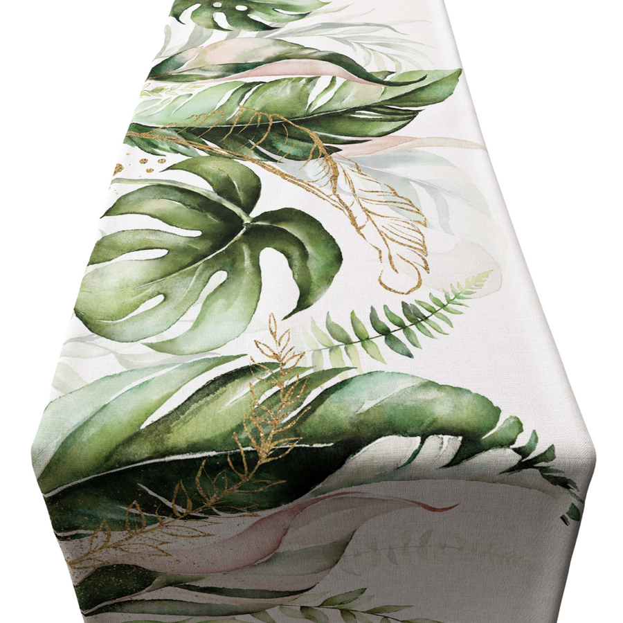 Pink and Green Leaves Runner