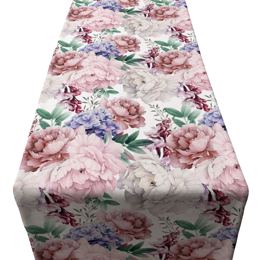 Peonies and Hydrangeas Runner