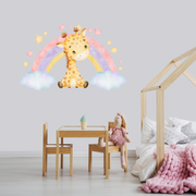Cute Giraffe Rainbow Wall Sticker
