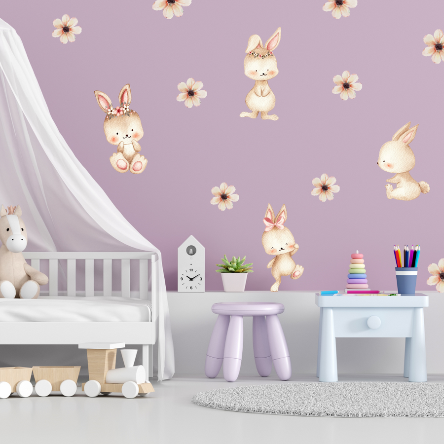 Cute Spring Bunny Wall Stickers