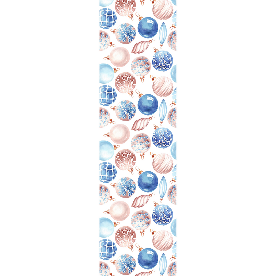 Blue Christmas Balls PVC Runner