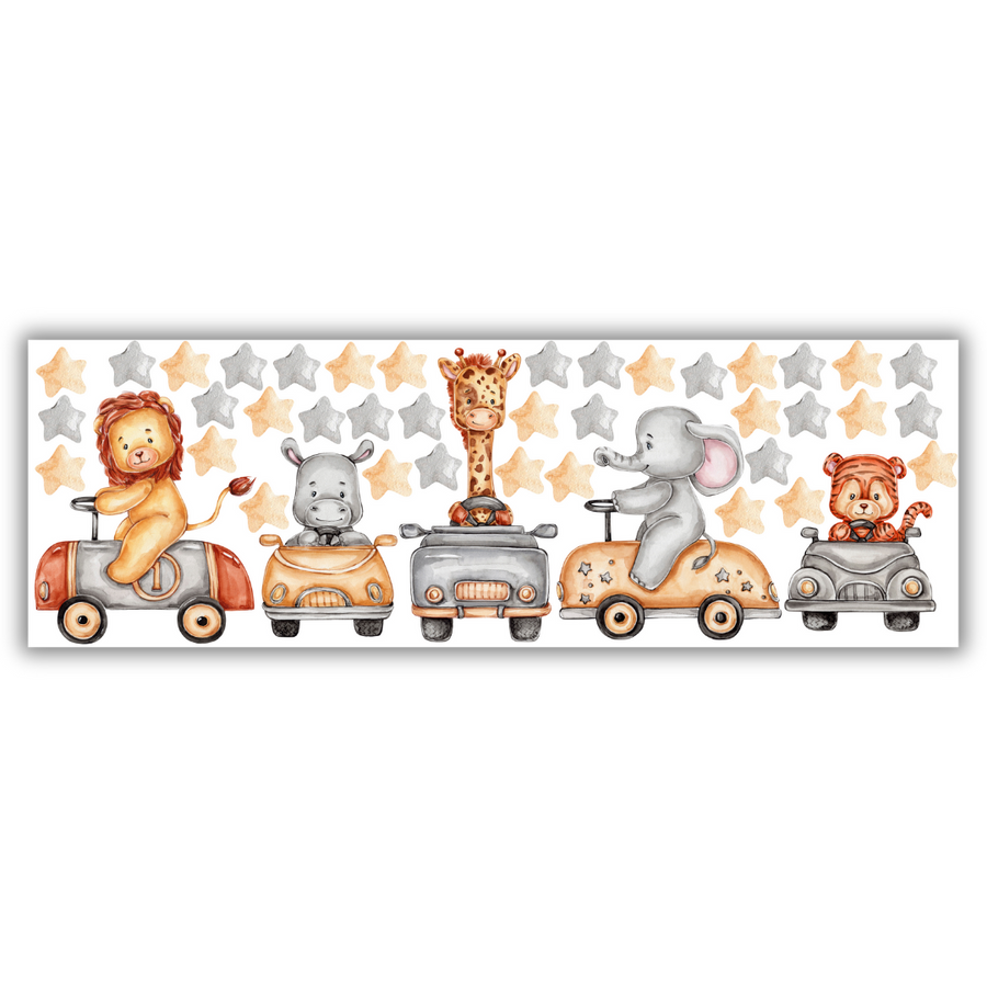 Animals in Cars Wall Stickers