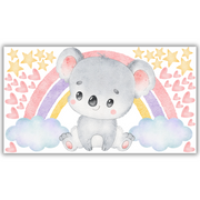 Cute Koala Bear Rainbow Wall Sticker