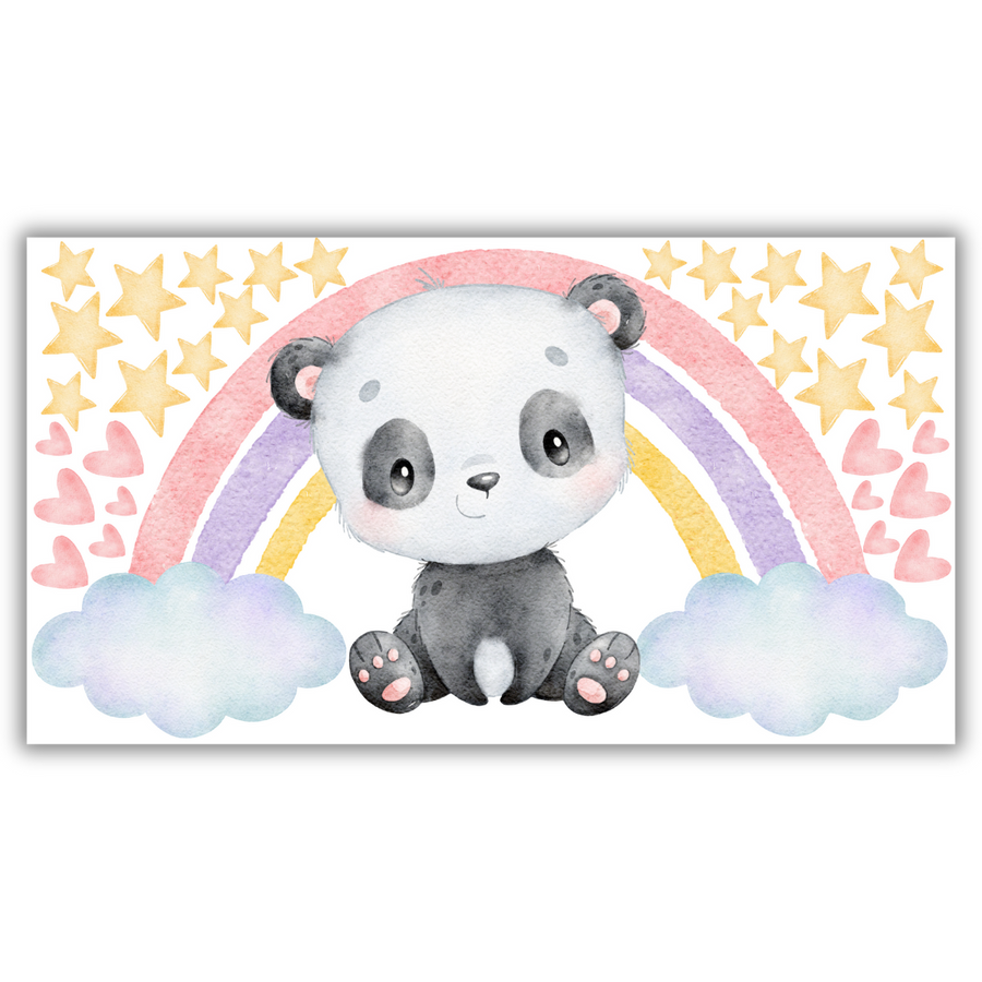 Cute Polar Bear Rainbow Wall Sticker