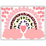 Pink Leopard Print Rainbow Wall Stickers