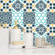 Green and Yellow Tile Wall Stickers