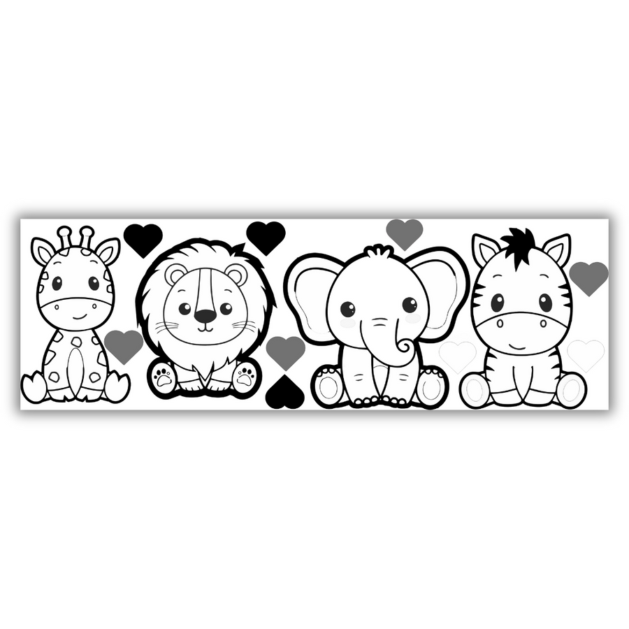 Black and White Animals Wall Stickers