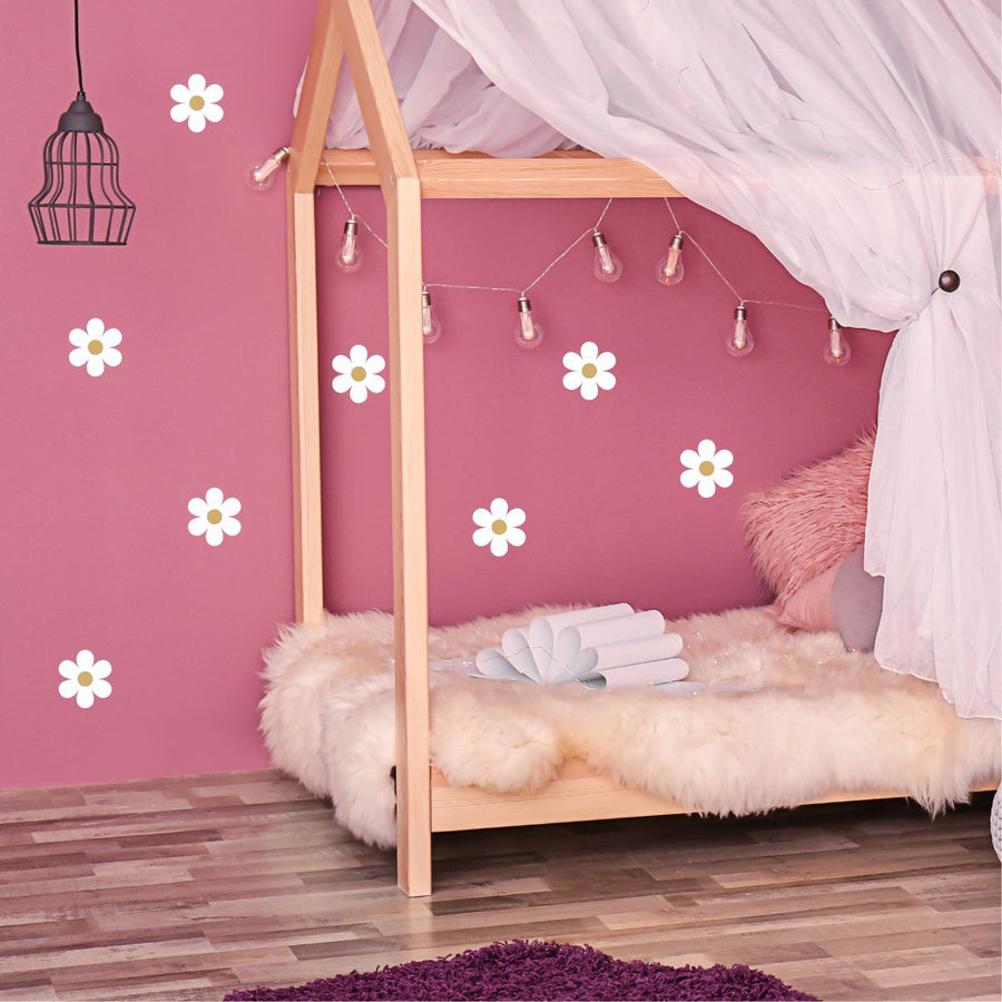 Cute Gold Daisies Wall Stickers