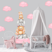 Bunny and Clouds Wall Stickers