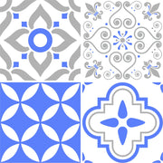 Blue and Grey Tile Stickers