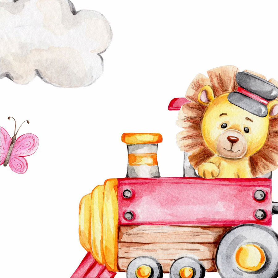 Cute Animal Train Wall Stickers