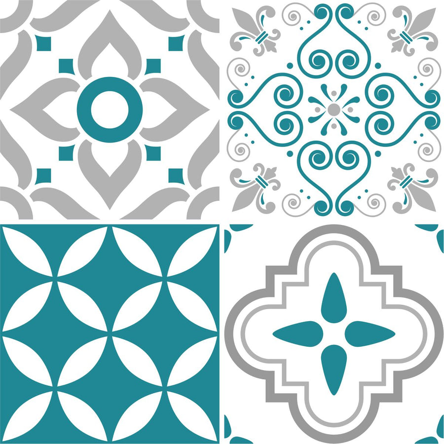 Green and Grey Tile Stickers