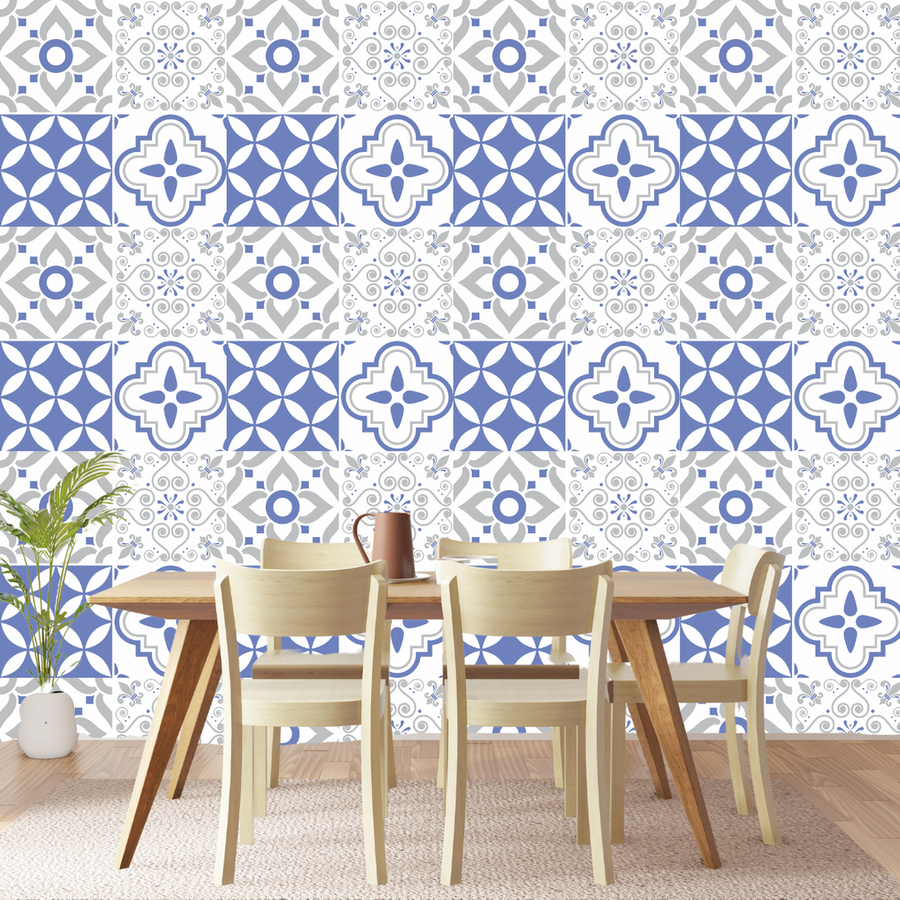 Blue and Grey Tile Stickers