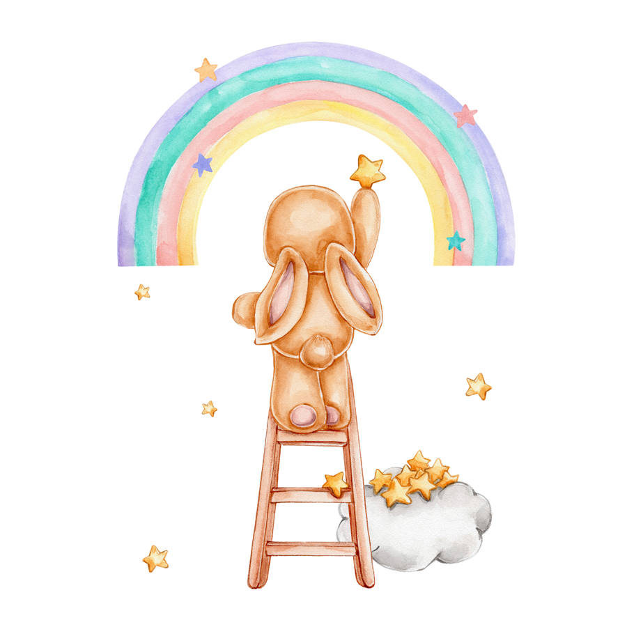 Bunny Ladder Kid Wall Stickers