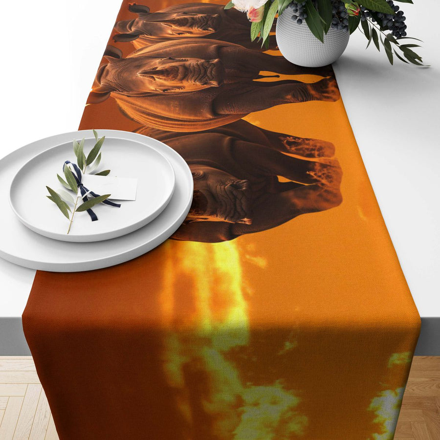 Rhino Sunset PVC Table Runner