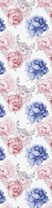 Pink and Blue Peonies Runner