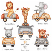 Animals in Cars Wall Stickers