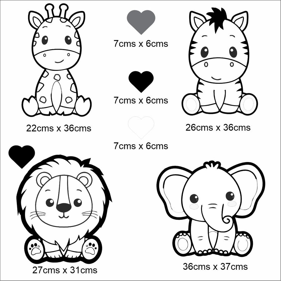 Black and White Animals Wall Stickers