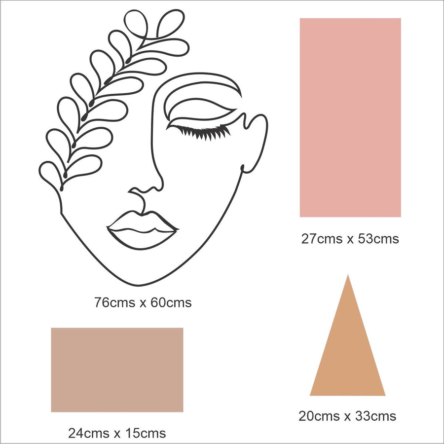 Fine Line Face Wall Stickers